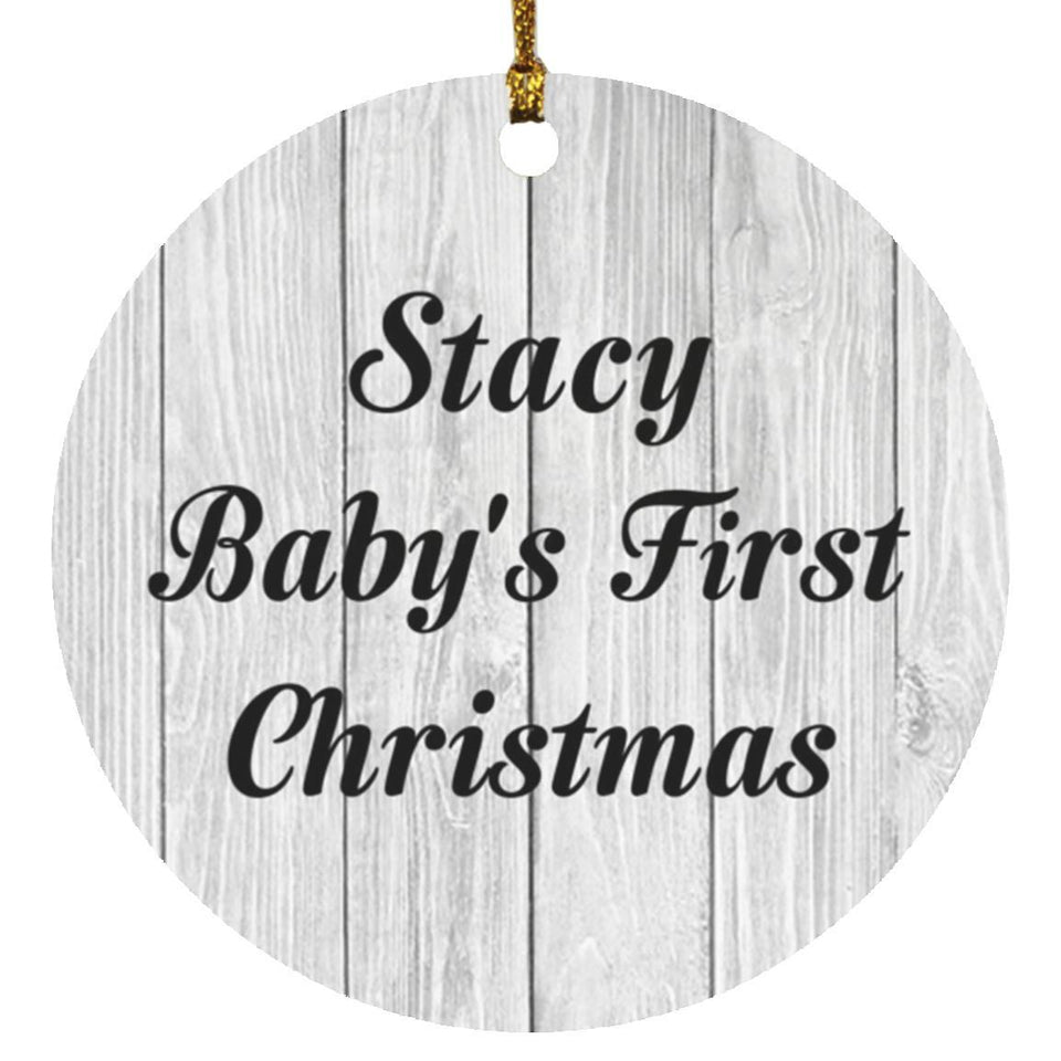 Stacy Baby's First Christmas - Circle Ornament F