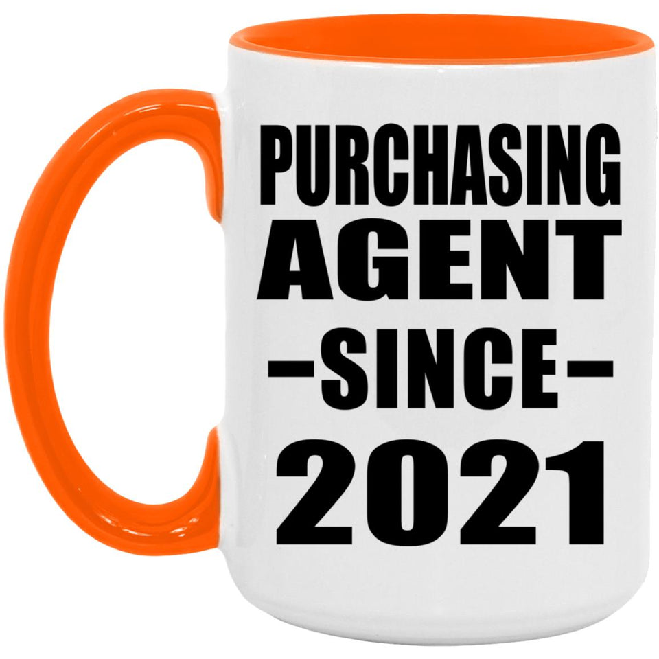 Purchasing Agent Since 2021 - 15oz Accent Mug Orange
