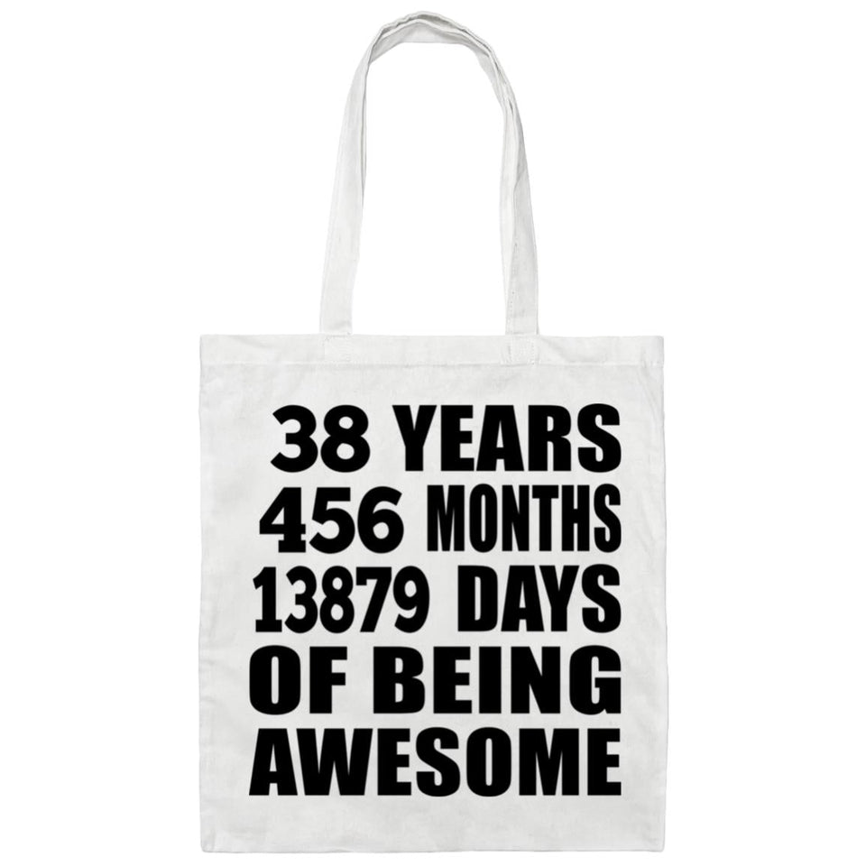 38th Birthday 38 Years 456 Months 13879 Days Of Awesome - Tote Bag White