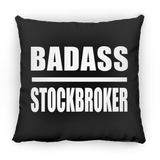 Badass Stockbroker - Throw Pillow Black