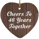 46th Anniversary Cheers To 46 Years Together - Heart Ornament D