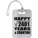 Happy 49th Anniversary Square Root of 2401 Years & Counting - Luggage Bag Tag