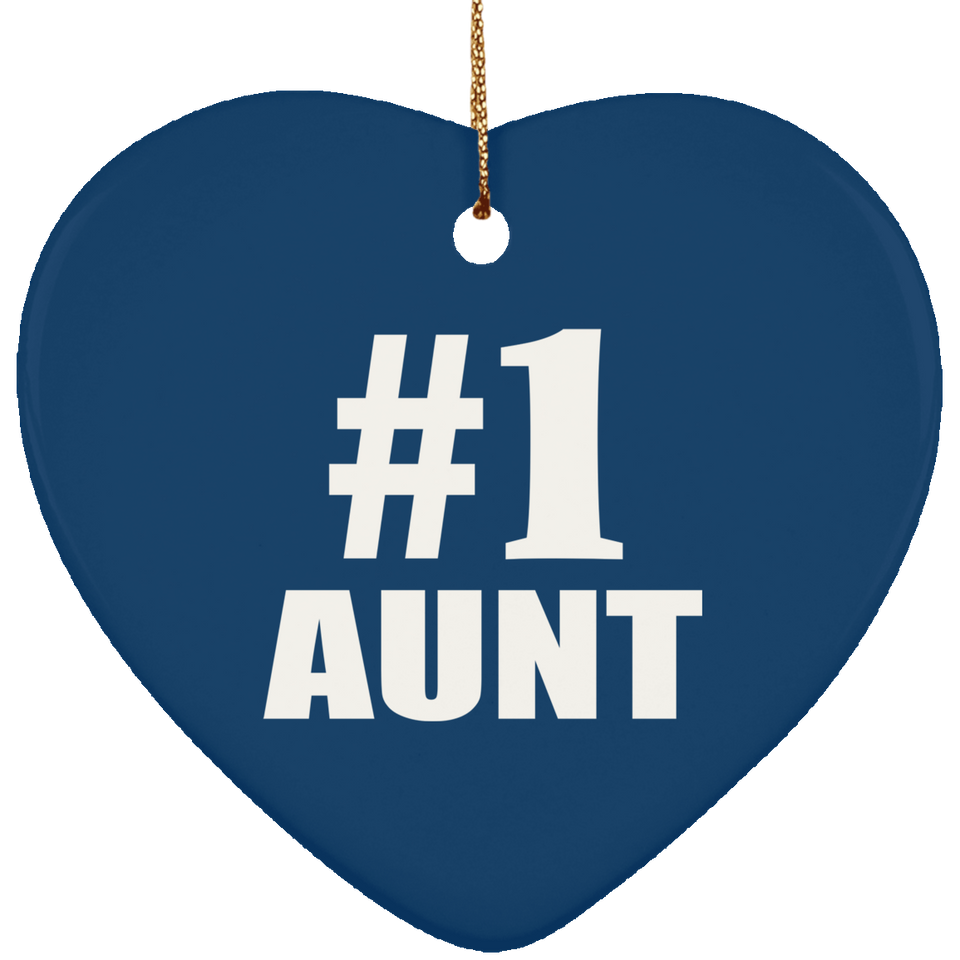 Number One #1 Aunt - Heart Ornament