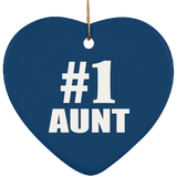 Number One #1 Aunt - Heart Ornament