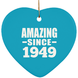 75th Birthday Amazing Since 1949 - Heart Ornament
