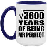 60th Anniversary Square Root of 3600 Years of Mr Perfect - 15oz Accent Mug Purple