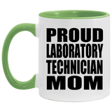 Proud Laboratory Technician Mom - 11oz Accent Mug Green