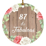 87th Birthday 87 & Fabulous - Circle Ornament B