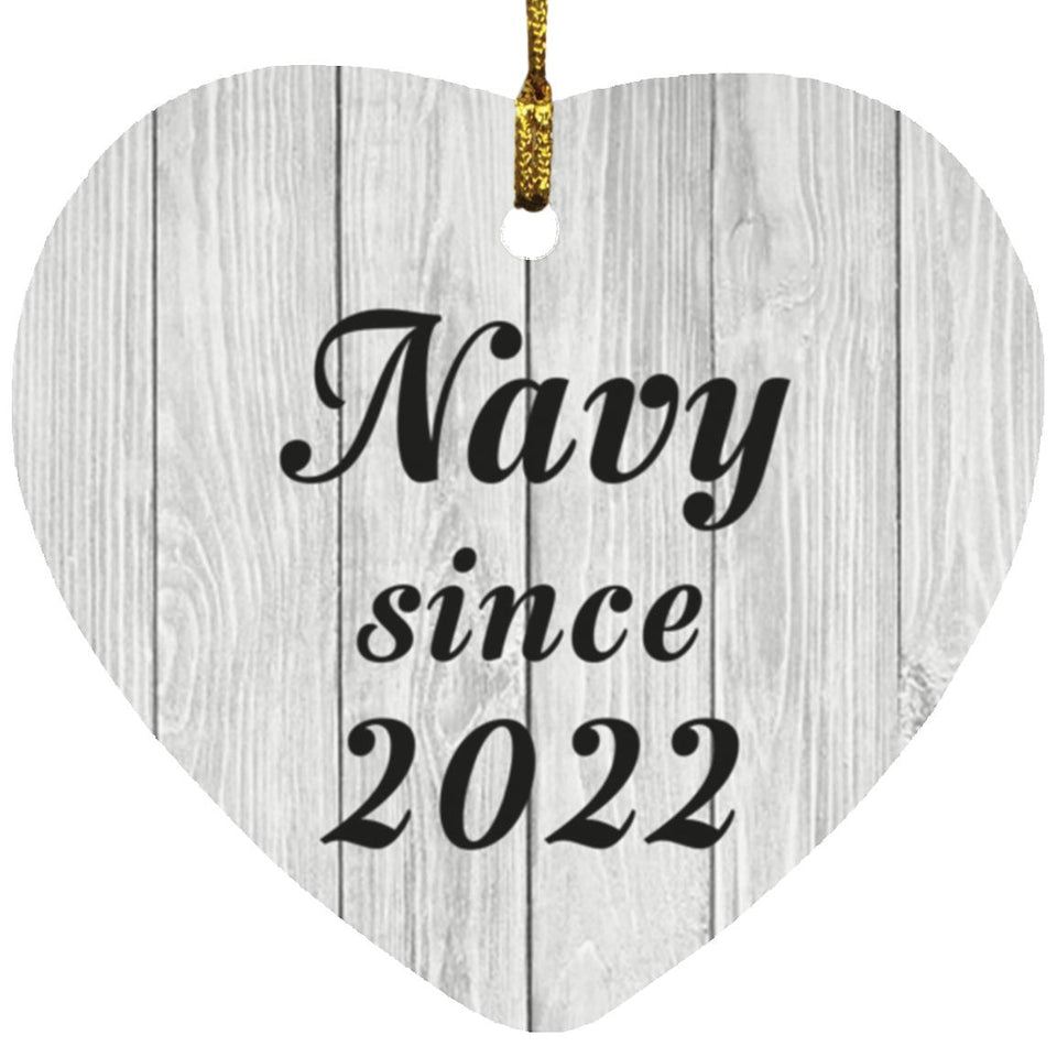 Navy Since 2022 - Heart Ornament F