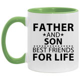 Father and Son, Best Friends For Life - 11oz Accent Mug Green