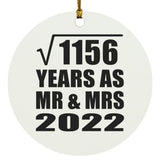 34th Anniversary Square Root of 1156 Years As Mr & Mrs 2022 - Circle Ornament
