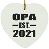Opa Established EST. 2021 - Heart Ornament