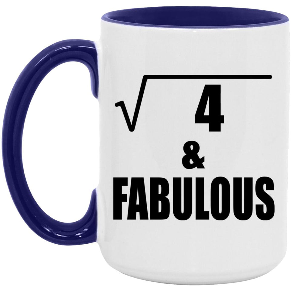 2nd Birthday Square Root of 4 & Fabulous - 15oz Accent Mug Purple
