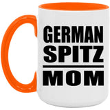 German Spitz Mom - 15oz Accent Mug Orange