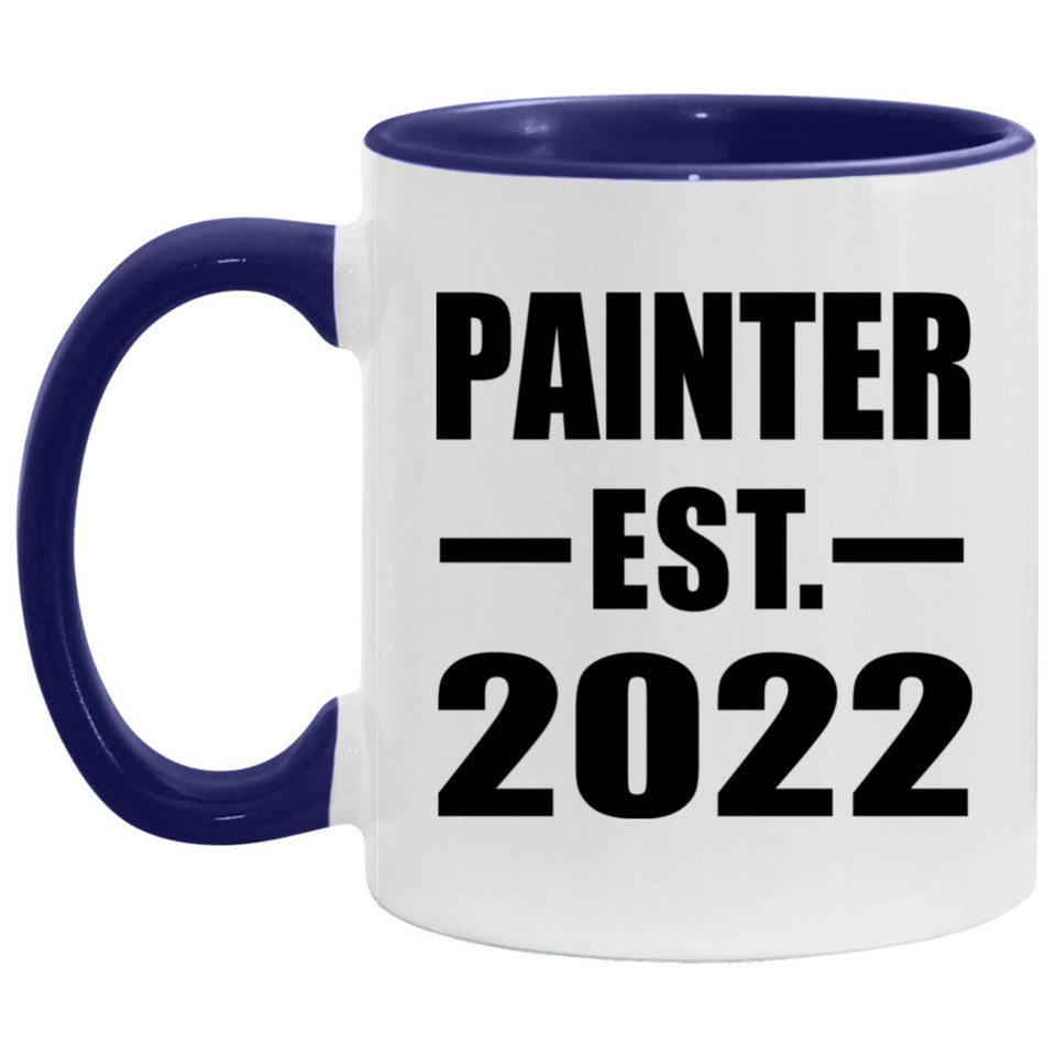 Painter Established Est. 2022 - 11oz Accent Mug Purple