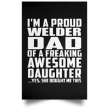 Proud Welder Dad Of Awesome Daughter - Poster Portrait