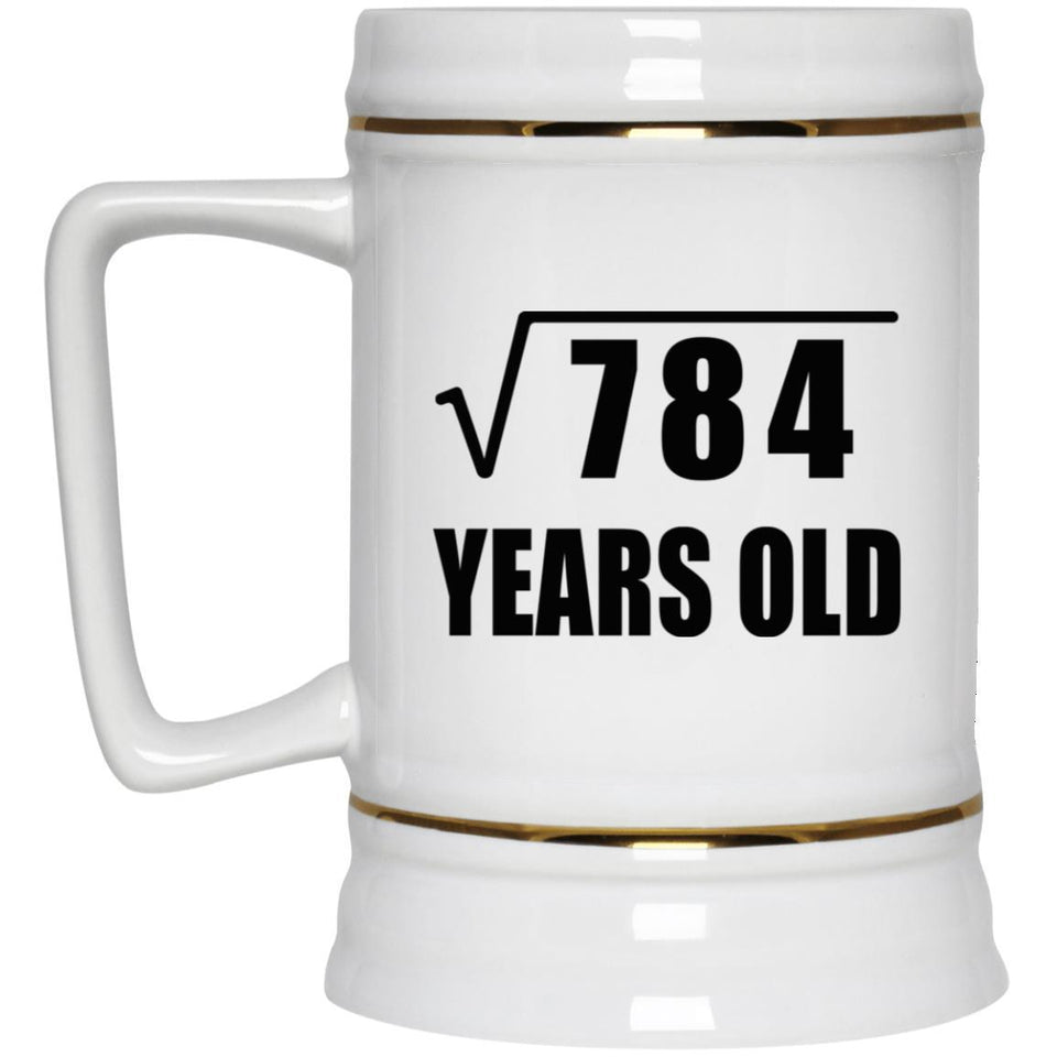 28th Birthday Square Root of 784 Years Old - Beer Stein