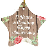 Happy 71st Anniversary 71 Years & Counting - Star Ornament B