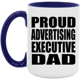 Proud Advertising Executive Dad - 15oz Accent Mug Purple