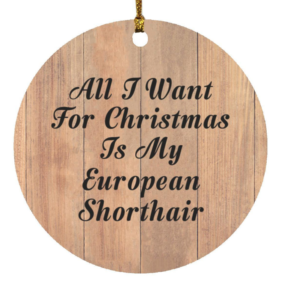 All I Want For Christmas Is My European Shorthair - Circle Ornament C