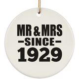 95th Anniversary Mr & Mrs Since 1929 - Circle Ornament