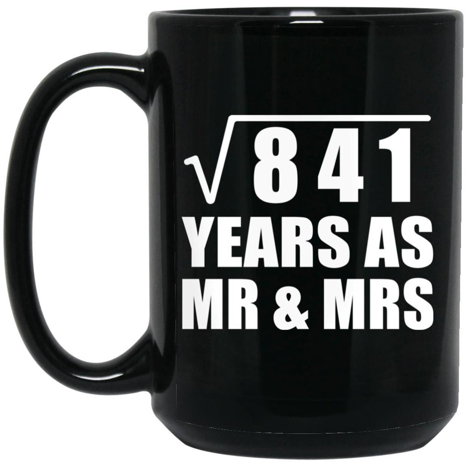 29th Anniversary Square Root of 841 Years As Mr & Mrs - 15oz Coffee Mug Black
