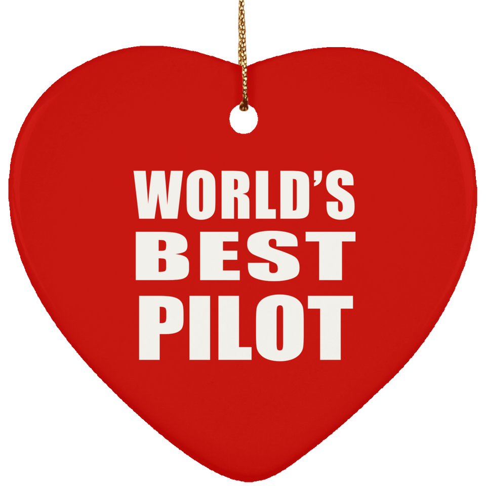 World's Best Pilot - Heart Ornament