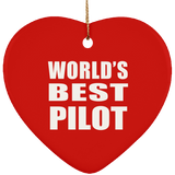 World's Best Pilot - Heart Ornament