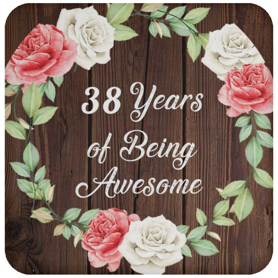 38th Birthday 38 Years Of Being Awesome - Drink Coaster A