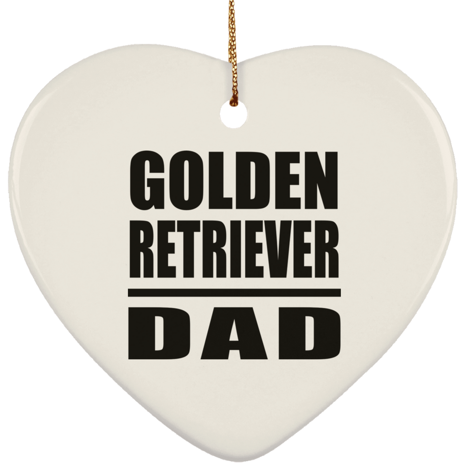 Golden Retriever Dad - Heart Ornament