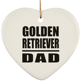 Golden Retriever Dad - Heart Ornament