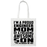 Proud Engineer Mom Of Awesome Son - Tote Bag White