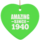84th Birthday Amazing Since 1940 - Heart Ornament