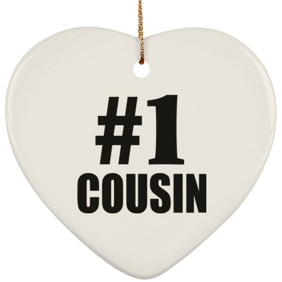 Number One #1 Cousin - Heart Ornament