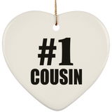 Number One #1 Cousin - Heart Ornament