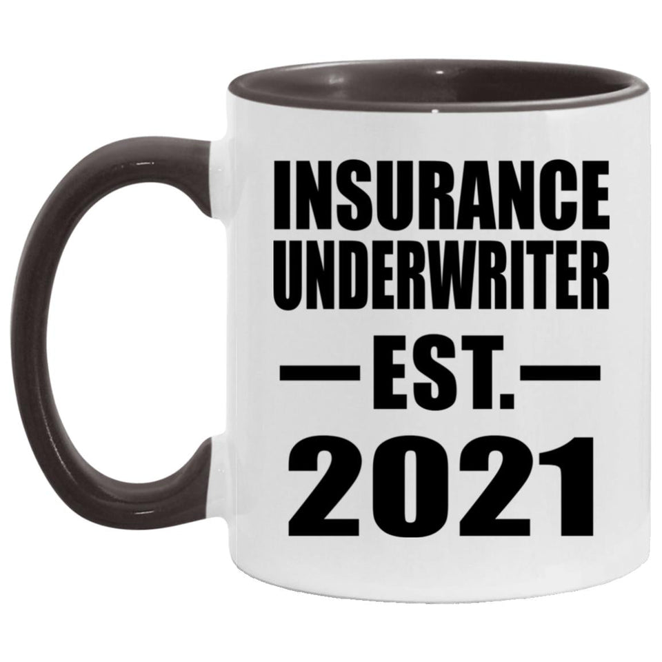 Insurance Underwriter Established EST. 2021 - 11oz Accent Mug Black
