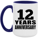 12th Anniversary 12 Years Anniversary - 15oz Accent Mug Purple