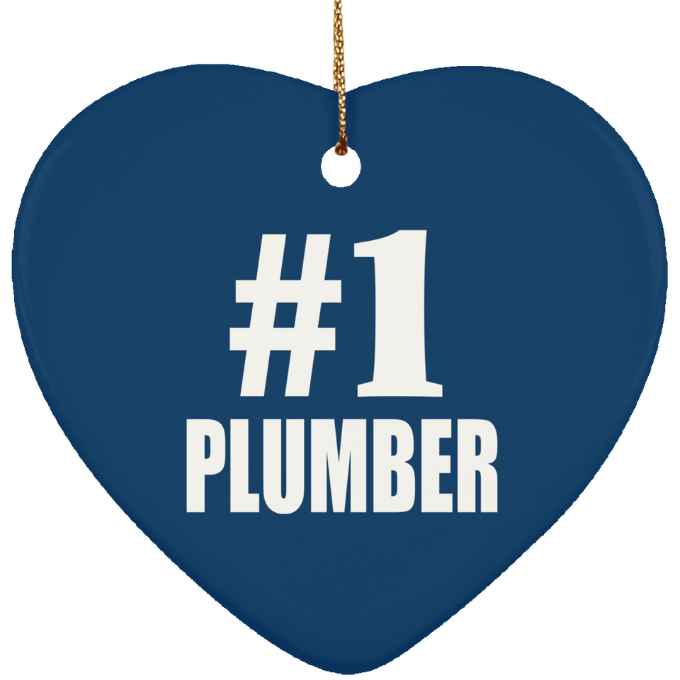Number One #1 Plumber - Heart Ornament