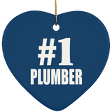 Number One #1 Plumber - Heart Ornament