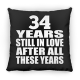 34th Anniversary 34 Years Still In Love After These Years - Throw Pillow Black