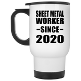 Sheet Metal Worker Since 2020 - White Travel Mug