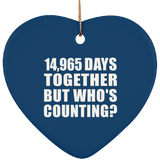 41st Anniversary 14,965 Days Together But Who's Counting - Heart Ornament
