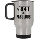 29th Birthday Square Root of 841 & Fabulous - Silver Travel Mug