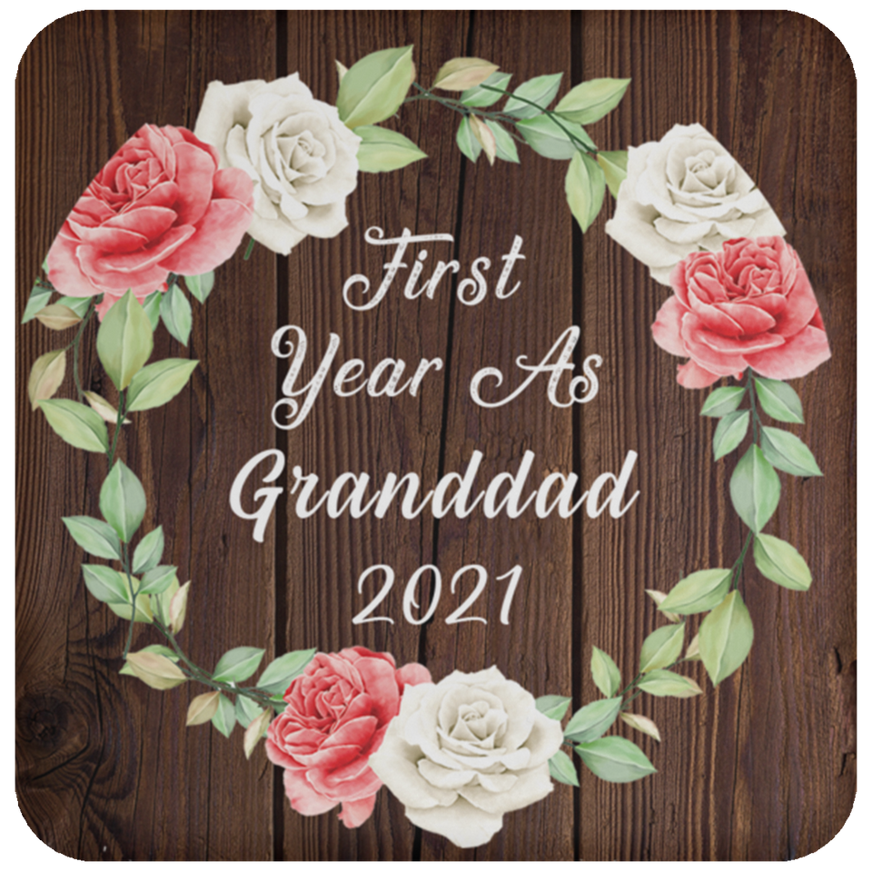 First Year As Granddad 2021 - Drink Coaster A