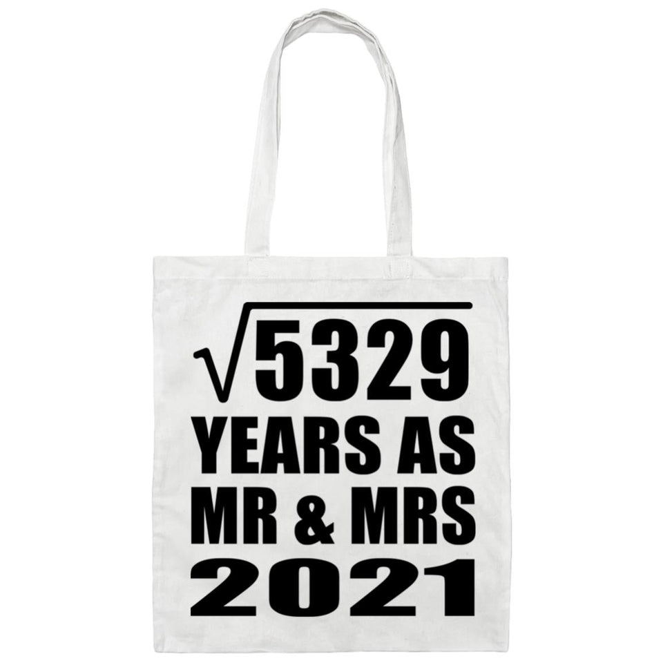 73rd Anniversary Square Root of 5329 Years As Mr & Mrs 2021 - Tote Bag White