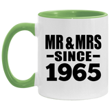 59th Anniversary Mr & Mrs Since 1965 - 11oz Accent Mug Green