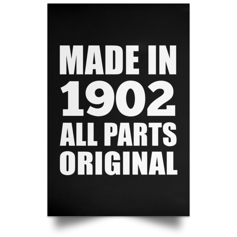 122nd Birthday Made in 1902 All Parts Original - Poster Portrait
