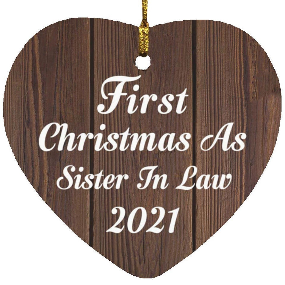 First Christmas As Sister In Law 2021 - Heart Ornament D