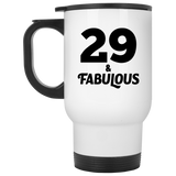 29th Birthday 29 & Fabulous - White Travel Mug