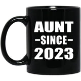 Aunt Since 2023 - 11oz Coffee Mug Black